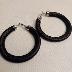 Black hoop earings